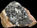 Cerussite Crystals with Bladed Barite on Galena- Morocco #44778-1
